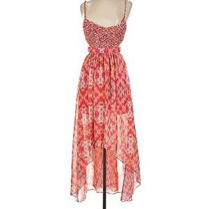Marciano Pink, Red, Orange High Low Dress
